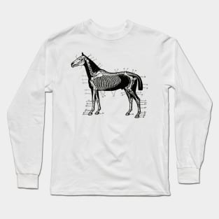 Horse Skeleton Drawing Long Sleeve T-Shirt